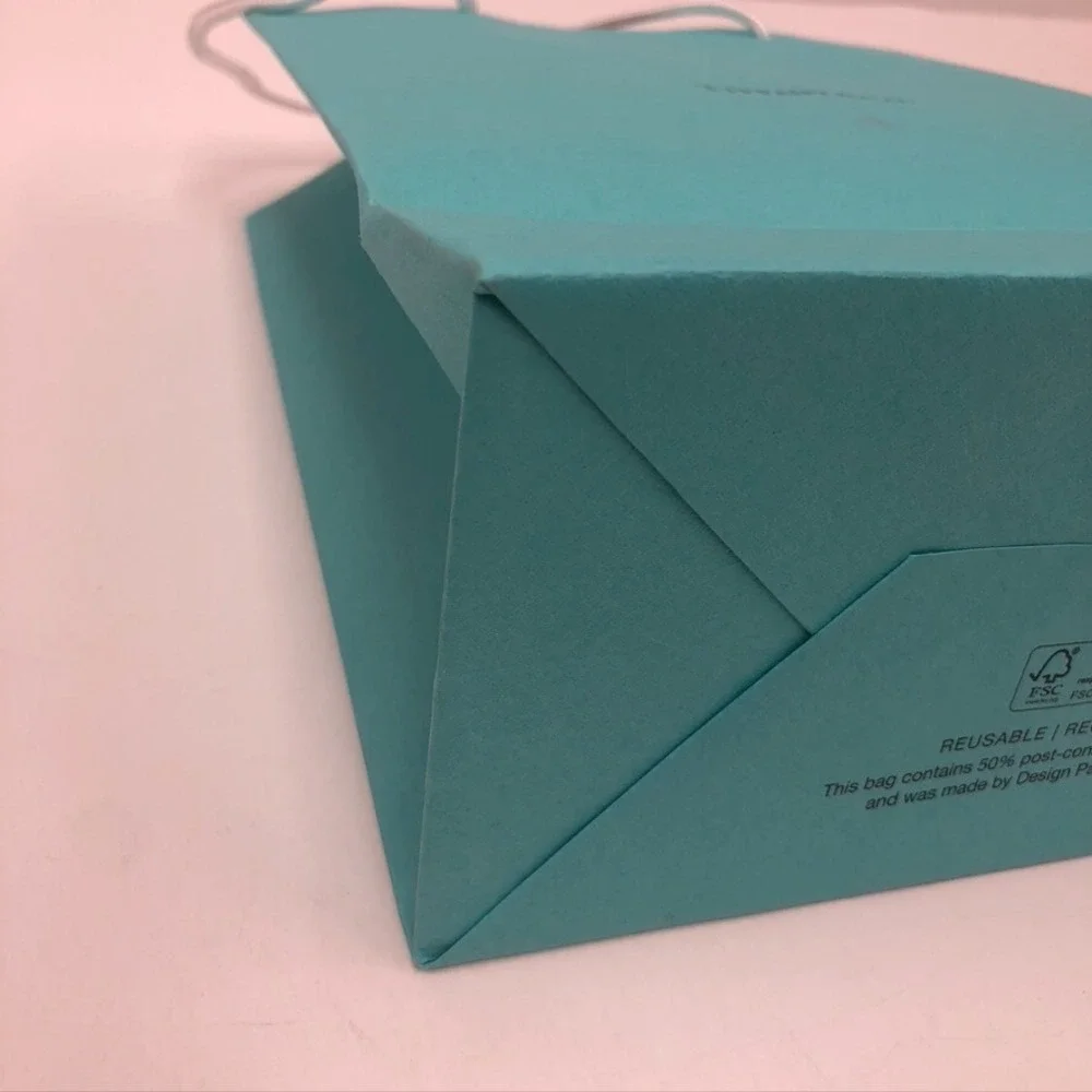 Tiffany & Co Authentic Blue Paper Bag Shopping Gift Jewlery Small 8x9.75x4‎